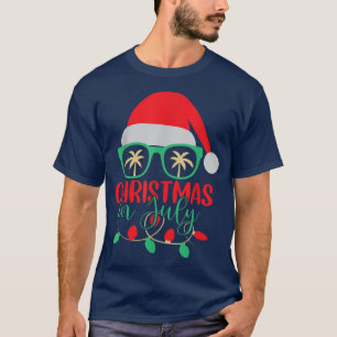 Camiseta Natal Em Julho Santa Hábitos Óculos De Verão