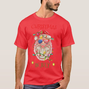 Camiseta Natal Em Julho Santa Hábitos Sunglass American Fl