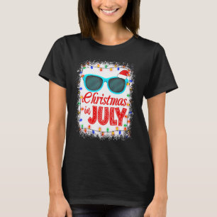Camiseta Natal Em Julho Santa Hábitos Sunglass Verão Vaca
