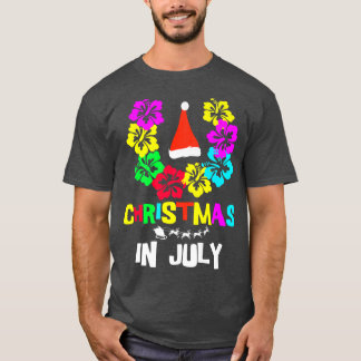 Camiseta Natal em julho Santa Hat Óculos de sol Verão Vaca