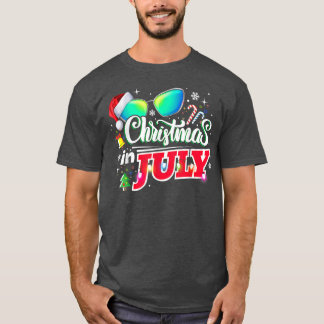 Camiseta Natal em julho Santa Hat Óculos de sol Verão Vaca