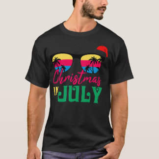 Camiseta Natal em julho Santa Hat Óculos de sol Verão Vaca