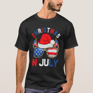 Camiseta Natal Em Julho Santa Hat Óculos Domingos Verão 4
