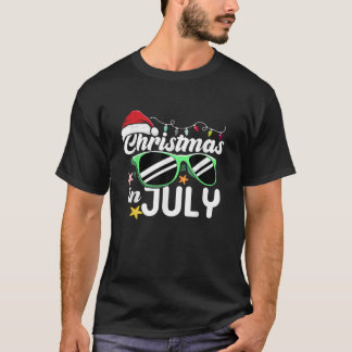 Camiseta Natal Em Julho Santa Hat Sunglass Beach Sume