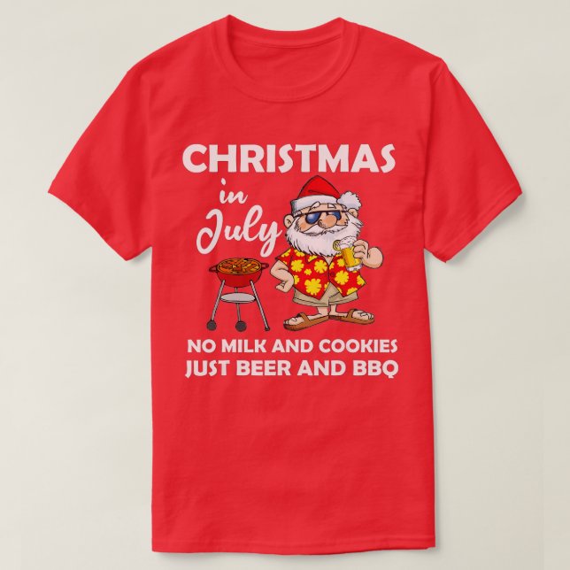 Camiseta Natal em julho sem leite e biscoitos apenas cervej (Frente do Design)