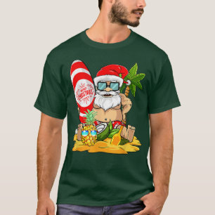 Camiseta Natal Em Julho Surfando Papais noeis Engraçados Ve