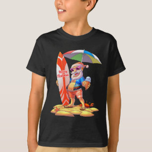 Camiseta Natal Em Julho Surfe Santa Havaiano Família Mat