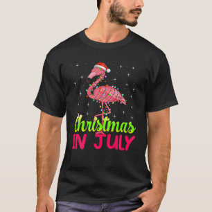 Camiseta Natal Em Julho Teus Pink Flamingo Lover Summer V