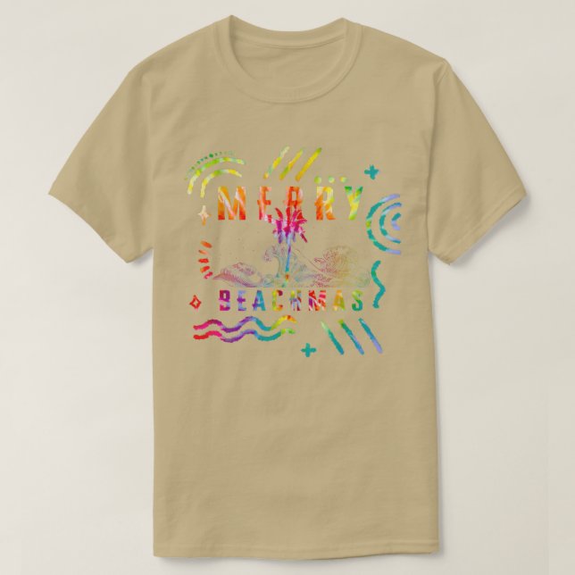 Camiseta Natal Em Julho Tie Dye Feliz BeachMas Summer Va (Frente do Design)