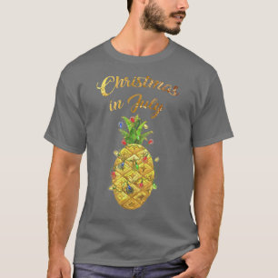Camiseta Natal Em Julho Tie Dye Pineapple Xmas Tree Ligh