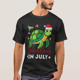 Camiseta Natal Em Julho Turtle Xmas Ilumina Santa Hum