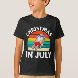 Camiseta Natal Em Julho Vintage Papai Noel Havaiano Surfand