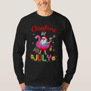 Camiseta Natal Em Papais noeis De Julho Flamingo Summer B N