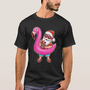 Camiseta Natal Em Papais noeis De Julho Flamingo Summer Hav