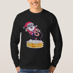 Camiseta Natal Em Papais noeis De Julho Flamingo Xmas Summe