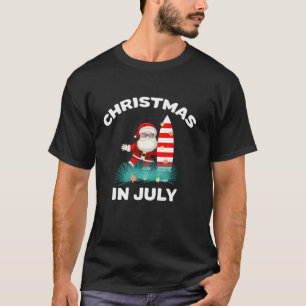 Camiseta Natal Em Papais noeis De Julho O Doces De Surfe Do