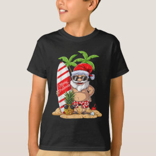 Camiseta Natal Em Papais noeis De Julho O Surfe No Havaí So