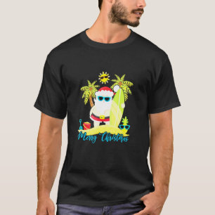 Camiseta Natal Em Papais noeis De Julho, Surf De Praia De S