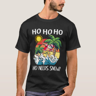 Camiseta Natal Em Papais noeis De Julho Surfing Summer Beac