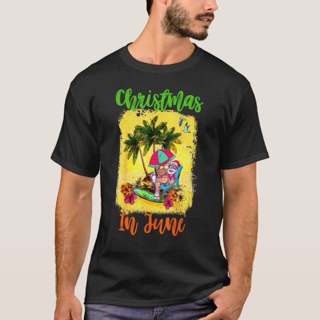 Camiseta Natal Em Papais noeis De Junho Férias De Verão Pra (Frente)