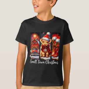 Camiseta Natal em Pequena Cidade Vaca das Terras Altas Arte