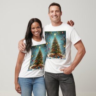 Camiseta Natal Encantado da Floresta: Árvore com Balas