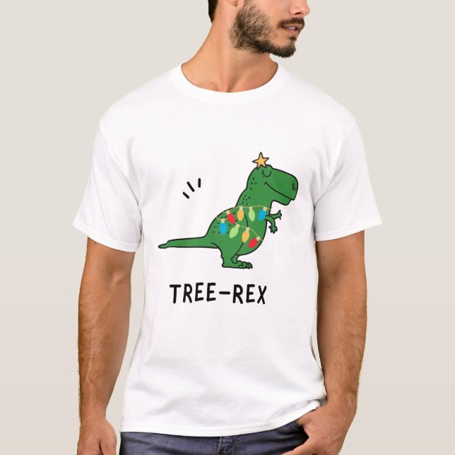 Camiseta Natal Engraçado da Árvore Rex (Frente)