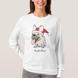 Camiseta Natal engraçado do cão da cláusula de Frenchie