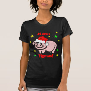 Camiseta Natal engraçado do porco