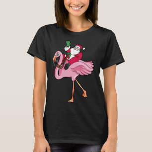 Camiseta Natal Engraçado Em Julho Papai Noel Flamingo Verão