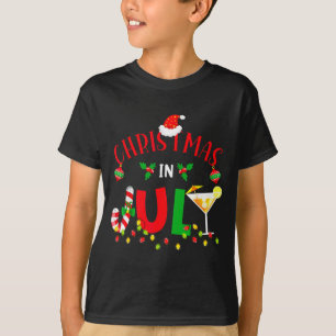 Camiseta Natal engraçado em julho verão praia havaiano xmas