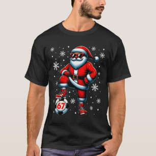 Camiseta Natal engraçado Futebol Legal Papai Noel 6 7 Meme