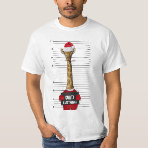 Camiseta Natal Engraçado Mugshot Guilty Giraffe