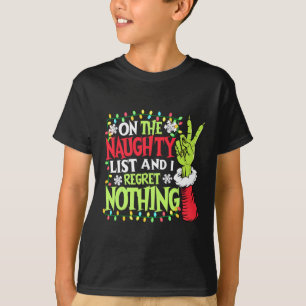 Camiseta Natal engraçado na lista travessa e eu me arrepend