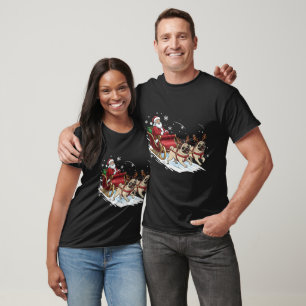Camiseta Natal Engraçado Pug Cães Amante Natal