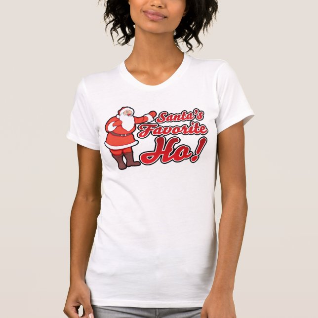 Camiseta natal engraçado Santas Favoritas HO (Frente)
