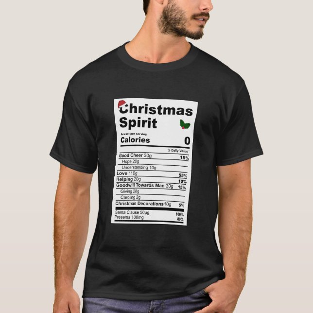 Camiseta Natal Espírito Nutricional Fata feriado engraçado (Frente)