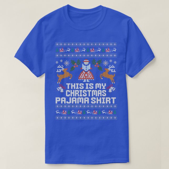 Camiseta Natal Este é o meu Natal Pajama (Frente do Design)
