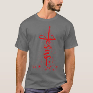 Camiseta Natal - Estrela Cristã Jesus Vermelho Natal