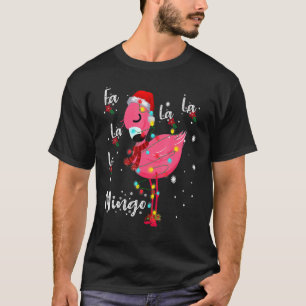 Camiseta Natal Fa La La Mingo Flamingo Fofo Flamingo Te