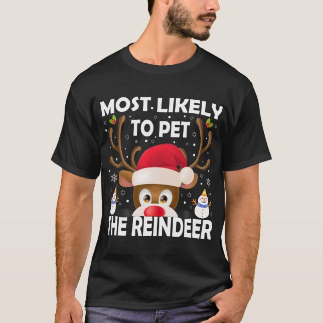 Camiseta Natal Familiar Mais Provável Para Pet Da Rebelde X (Frente)