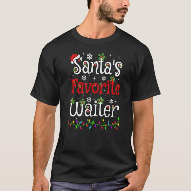 Camiseta Natal Favorito Para Papais noeis De Iluminação Do  (Frente)