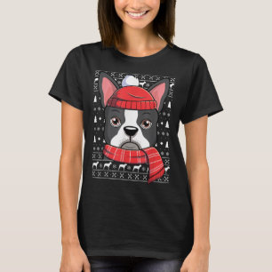 Camiseta Natal Feio Boston Terrier Dog Engraçado Xmas