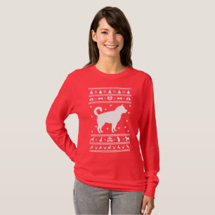 Camiseta Natal feio da camisola do cão ronco