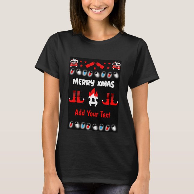 Camiseta Natal feio do bombeiro (Frente)