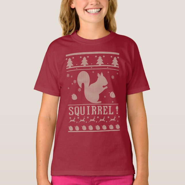 Camiseta Natal feio do esquilo (Frente)