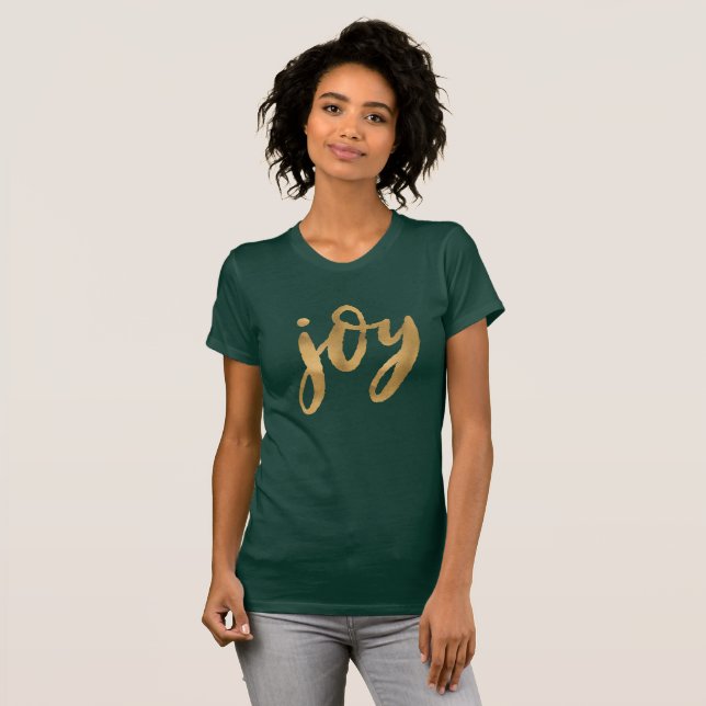Camiseta Natal feito sob encomenda verde Dourado do roteiro (Frente Completa)