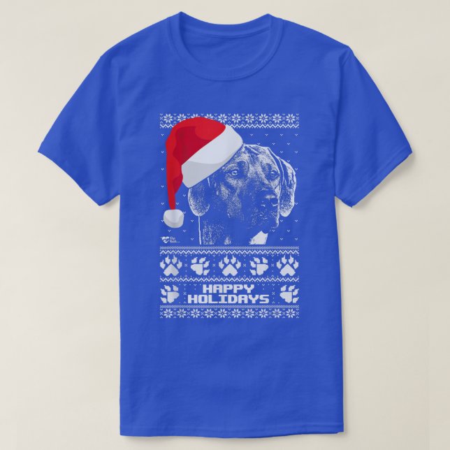 Camiseta Natal Feliz das Férias Felizes da Ridgeback Ridgeb (Frente do Design)