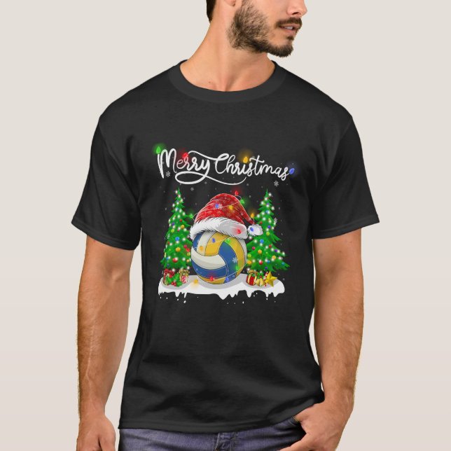Camiseta Natal Feliz de Voleibol (Frente)