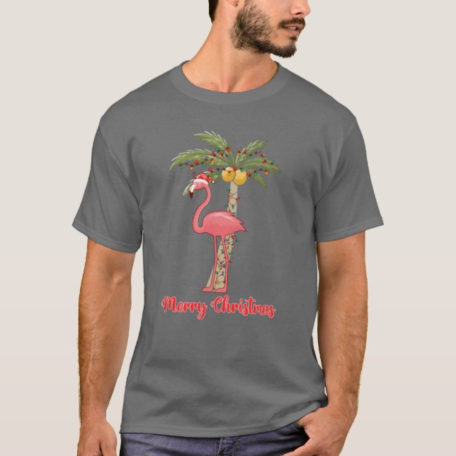 Camiseta Natal Feliz Natal Flamingo (Frente)
